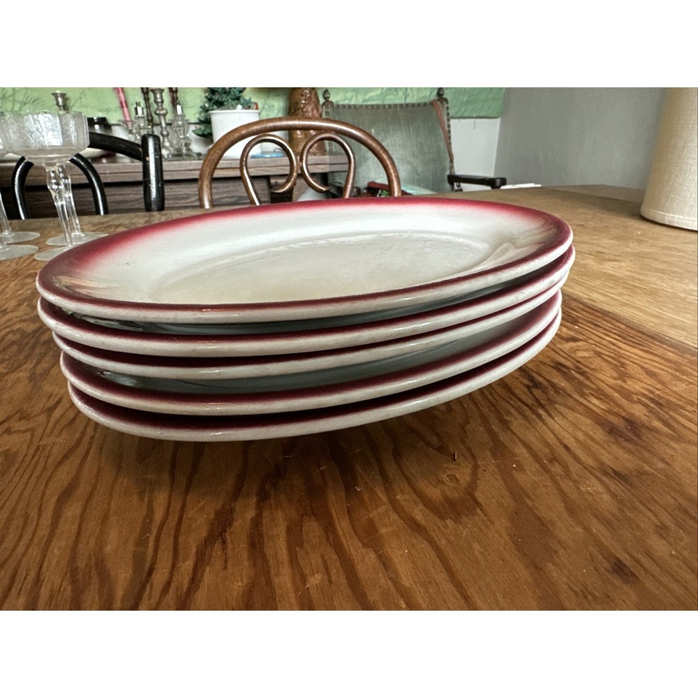 5 VTG Restaurant Diner Ware Plate Platter Caribe Of Puerto Rico Pink Purple 11"